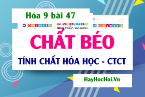 Chất béo, Tính chất hóa học, thành phần cấu tạo, vai trò và ứng dụng của chất béo - Hóa 9 bài 47